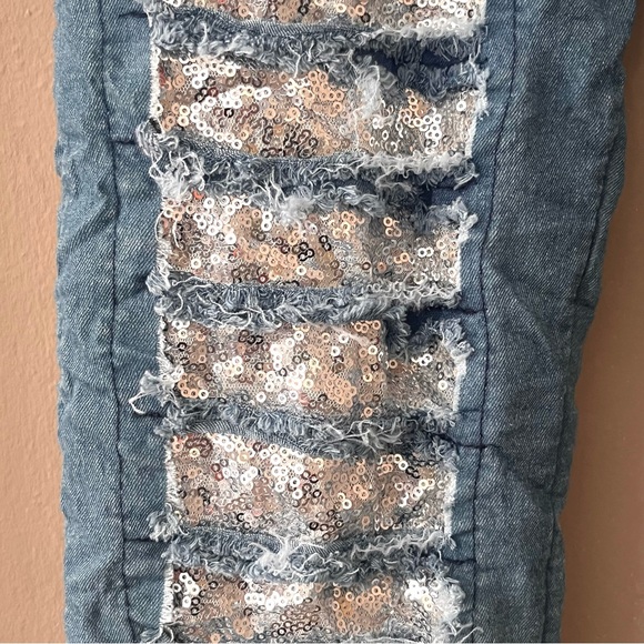 🏷️🆕🎉 totw • soft denim embroidered sequin & love pullon drawstring pants - Picture 7 of 16